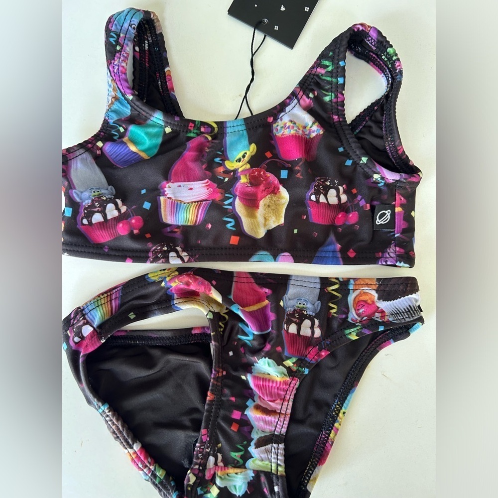 NWT Zara Terez trolls on cupcakes tankini size 2T